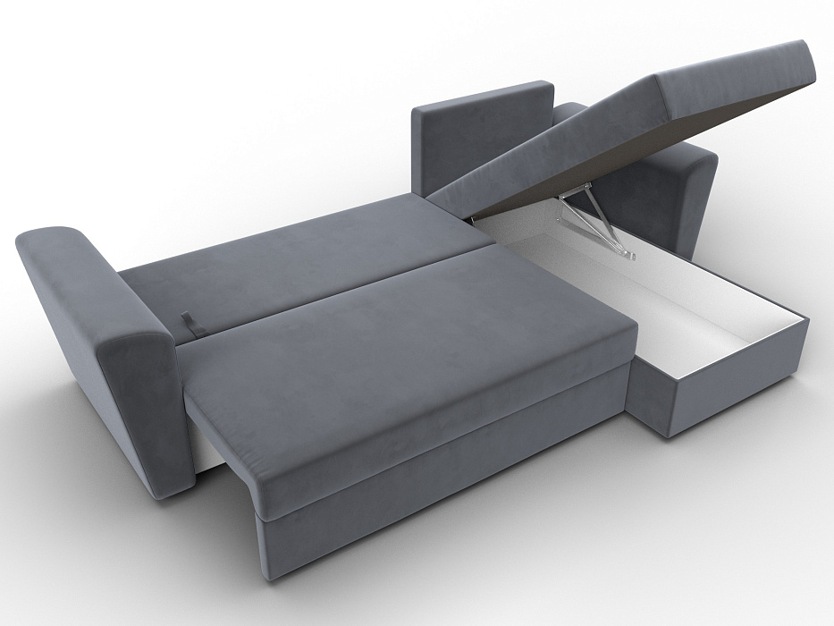 Диван угловой Амстердам Лайт правый угол (seven 17 серый)