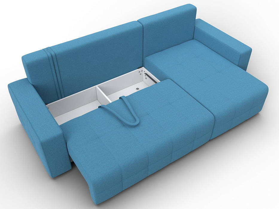Диван угловой Лига-122 угол универсальный (амур 10 голубой)