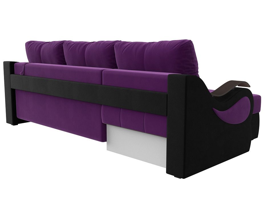 Угловой диван Меркурий левый угол (фиолетовый\черный)