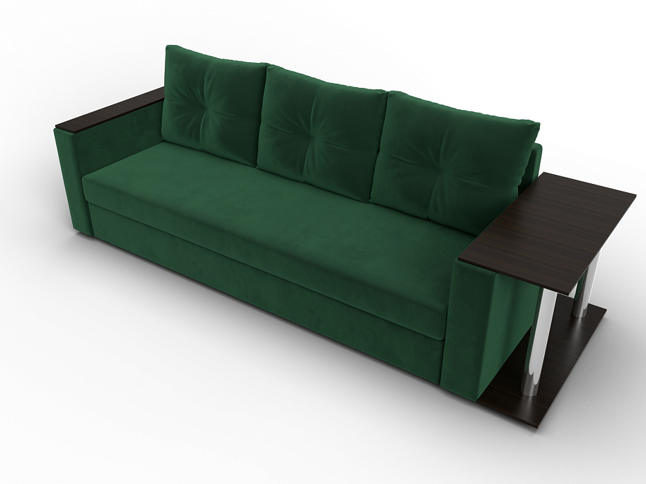 Диван прямой Атланта со столом справа (seven 626 зеленый)
