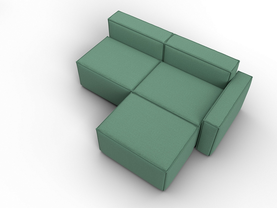 Диван угловой модульный Лига-063 угол правый (амур 11 зеленый)