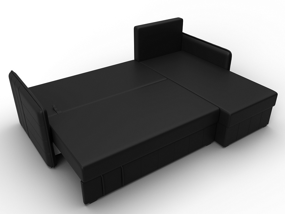 Диван угловой Слим угол универсальный (черный)