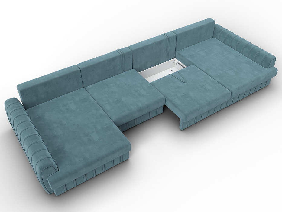 Диван П-образный Лига-057 НПБ Лонг (seven 113 бирюзовый)