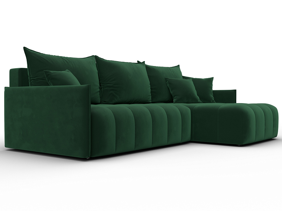 Диван угловой Лига-054 НПБ угол универсальный (seven 626 зеленый)