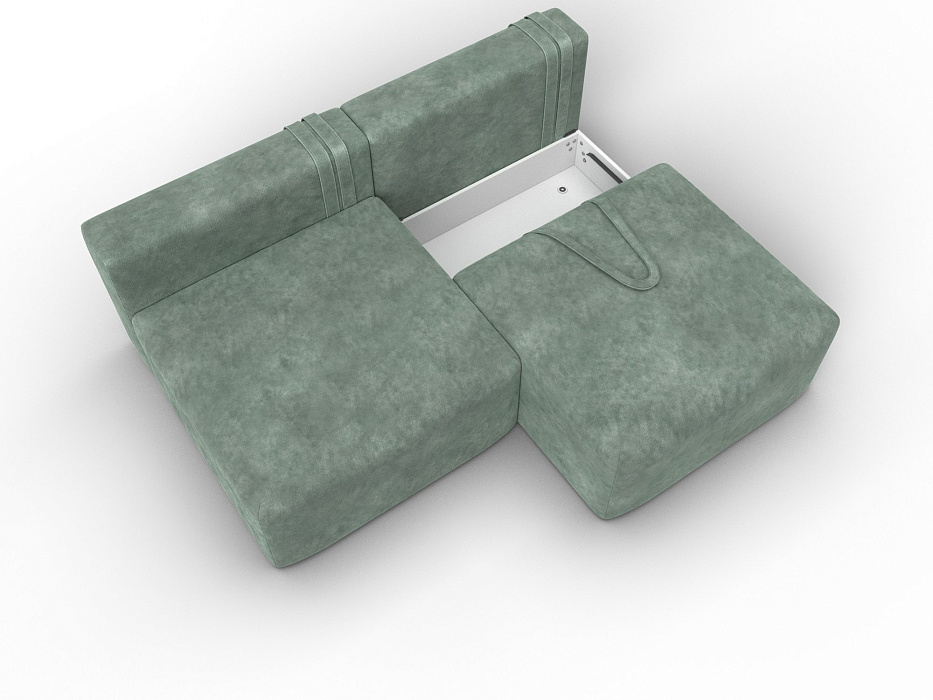 Диван прямой модульный Лига-060 НПБ (brut 08 зеленый)