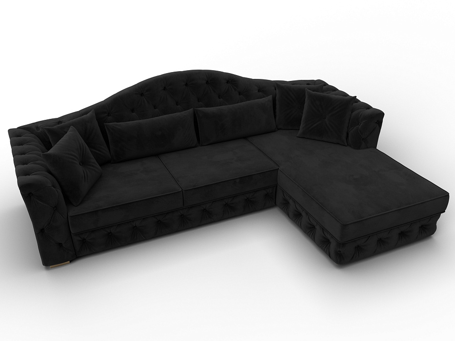 Диван угловой Артис правый угол (seven 35 черный)