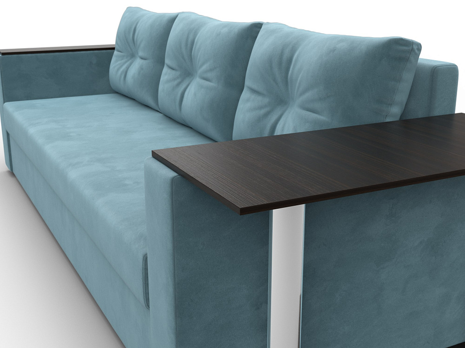 Диван прямой Атланта со столом справа (seven 113 бирюзовый)