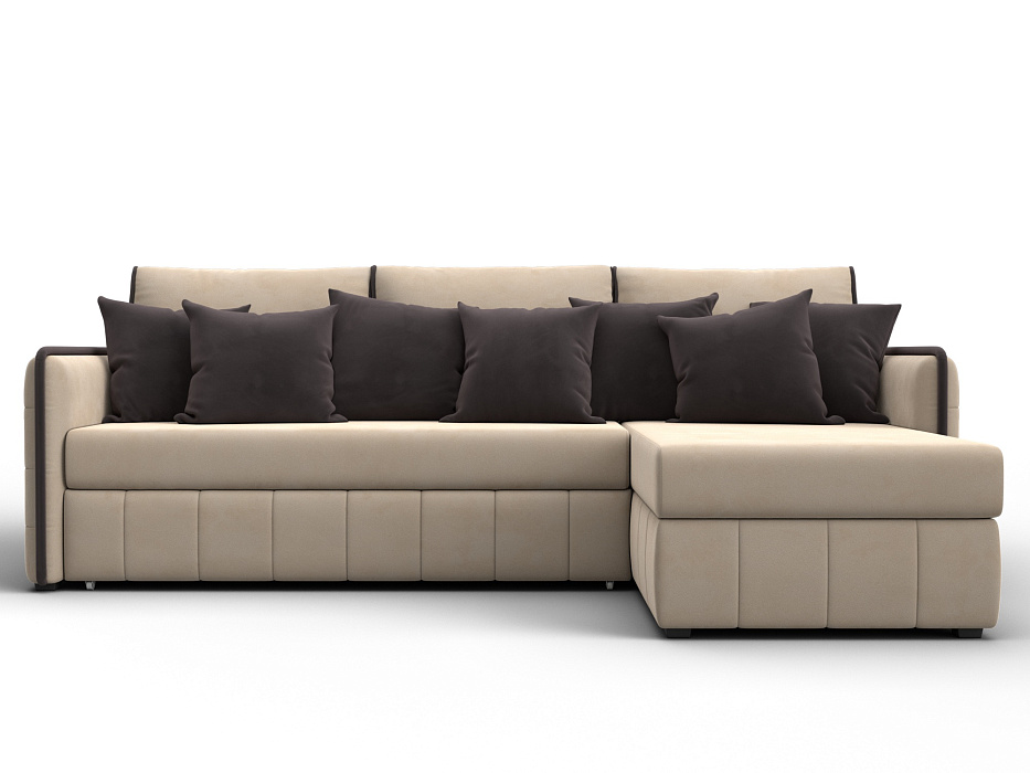 Диван угловой Лига-078 угол универсальный (seven 729 бежевый;seven 727 коричневый)