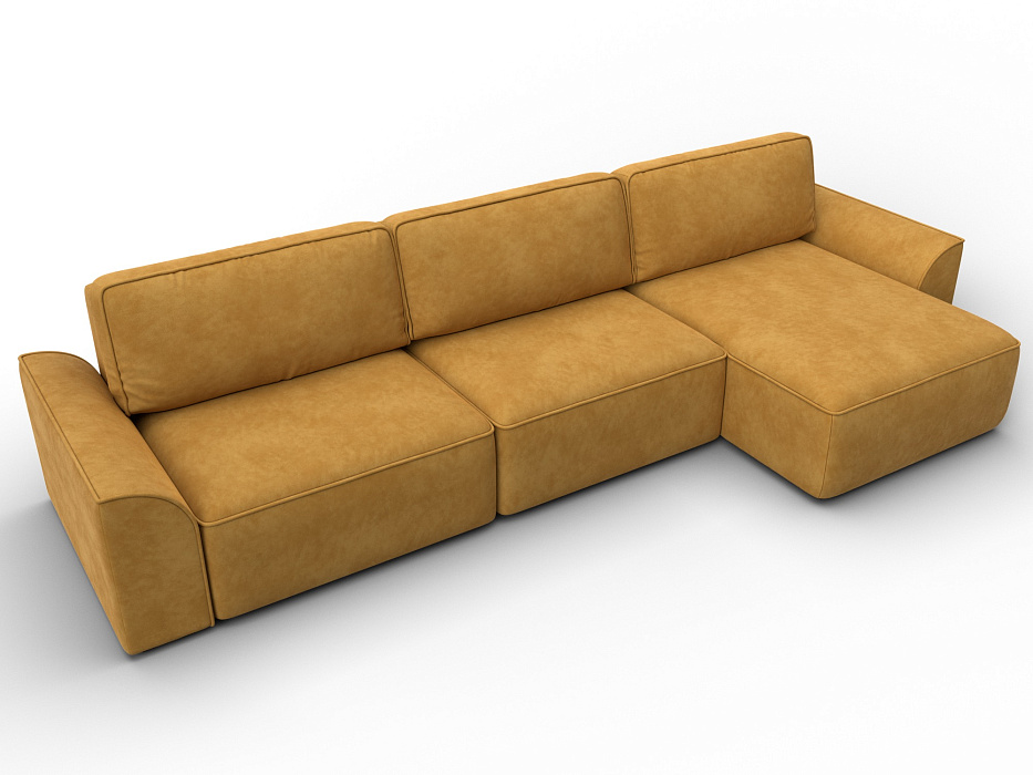 Диван угловой Лига-048 НПБ лонг (brut 10 желтый)