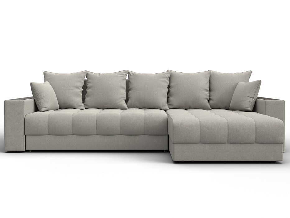 Диван угловой с декором и полкой Лига-050 НПБ (амур 02 бежевый)