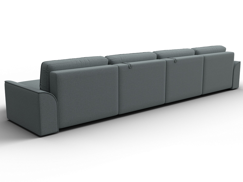 Диван П-образный Лига-048 НПБ лонг (амур 07 серый)