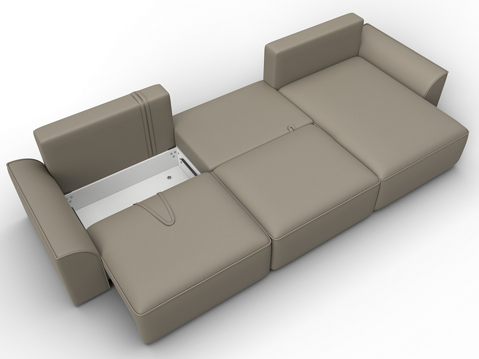 Диван угловой Лига-048 НПБ лонг (grifon 04 бежевый)