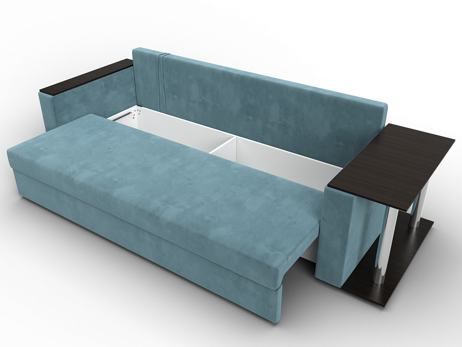Диван прямой Атланта со столом справа (seven 113 бирюзовый)