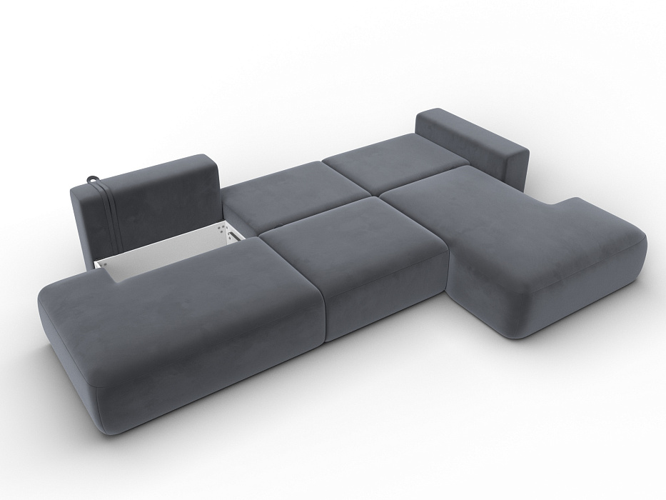 Диван угловой Лига-036 НПБ Модерн Лонг правый угол (seven 17 серый)