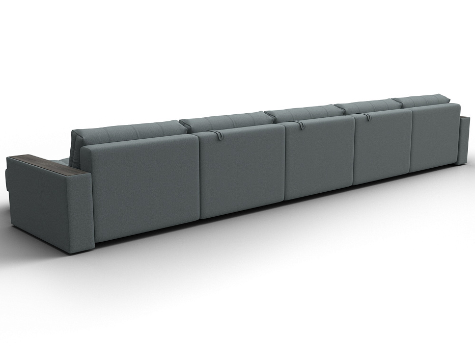 Диван П-образный с декором Лига-049 НПБ Мегалонг (амур 07 серый)