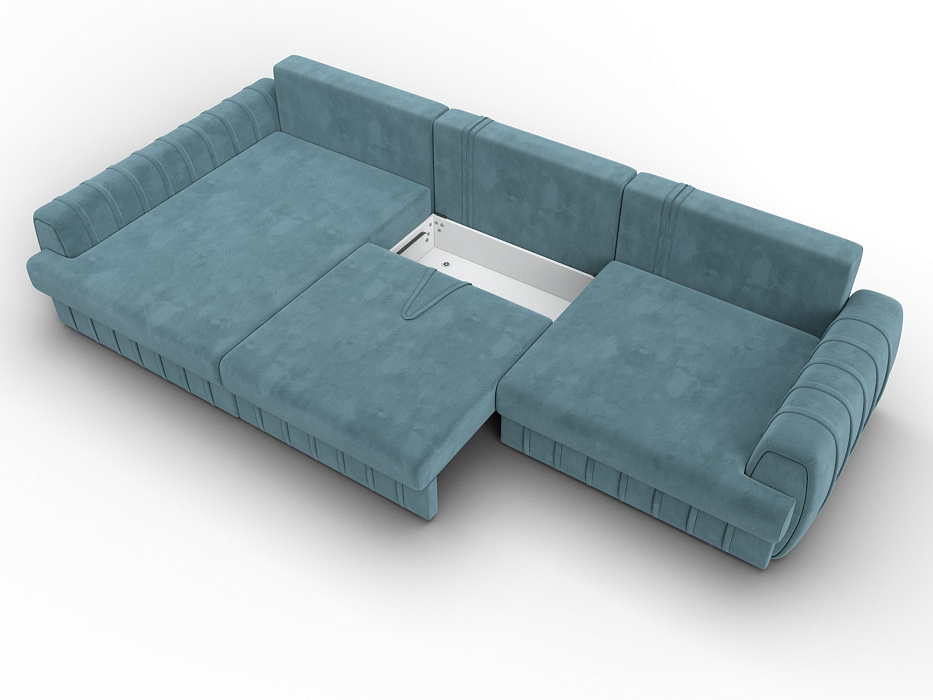 Диван угловой Лига-057 НПБ Лонг угол левый (seven 113 бирюзовый)