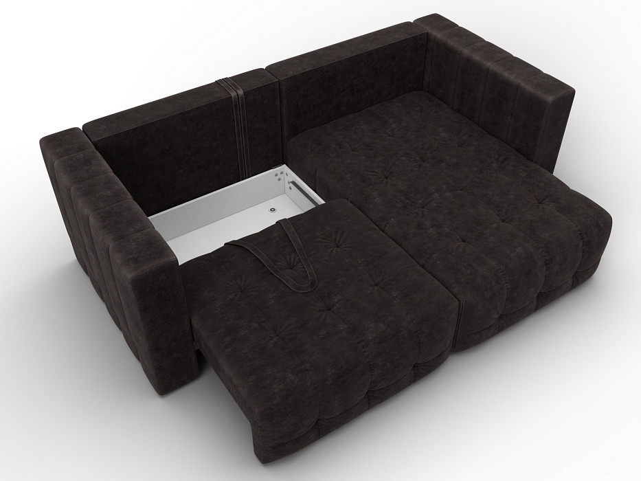 Диван угловой Лига-052 НПБ угол универсальный (brut 17 коричневый)