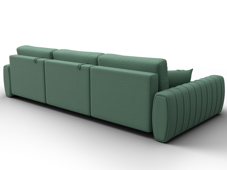 Диван угловой Лига-057 НПБ Лонг угол левый (амур 11 зеленый)