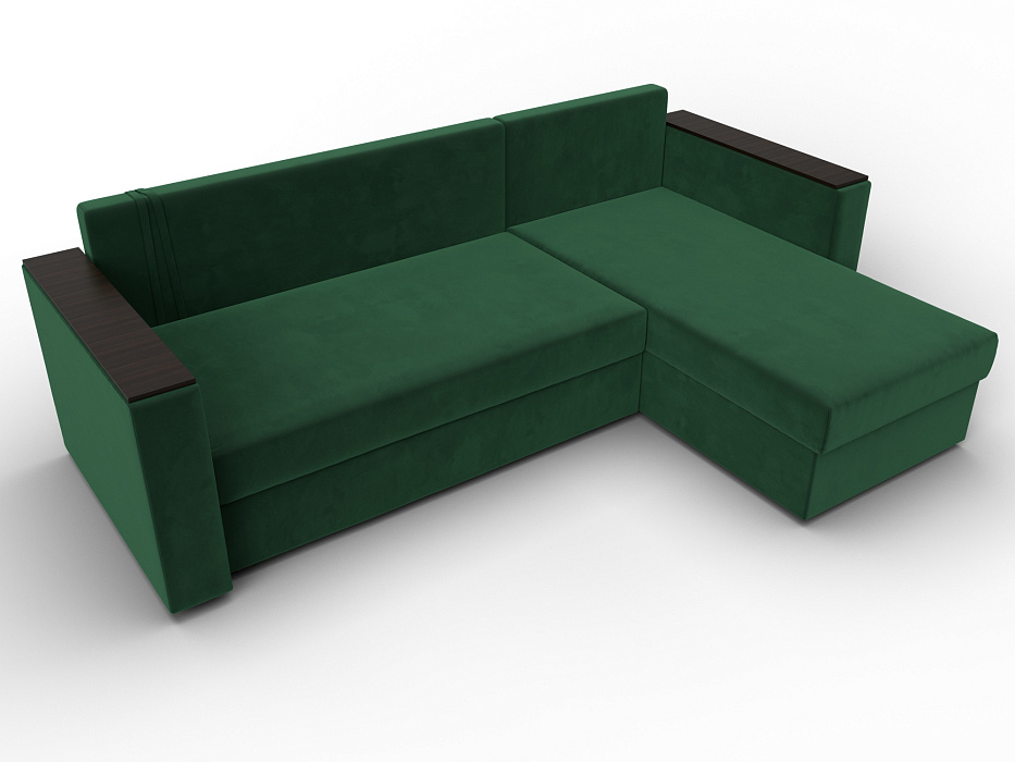 Диван угловой Атланта без стола универсальный угол (seven 626 зеленый)