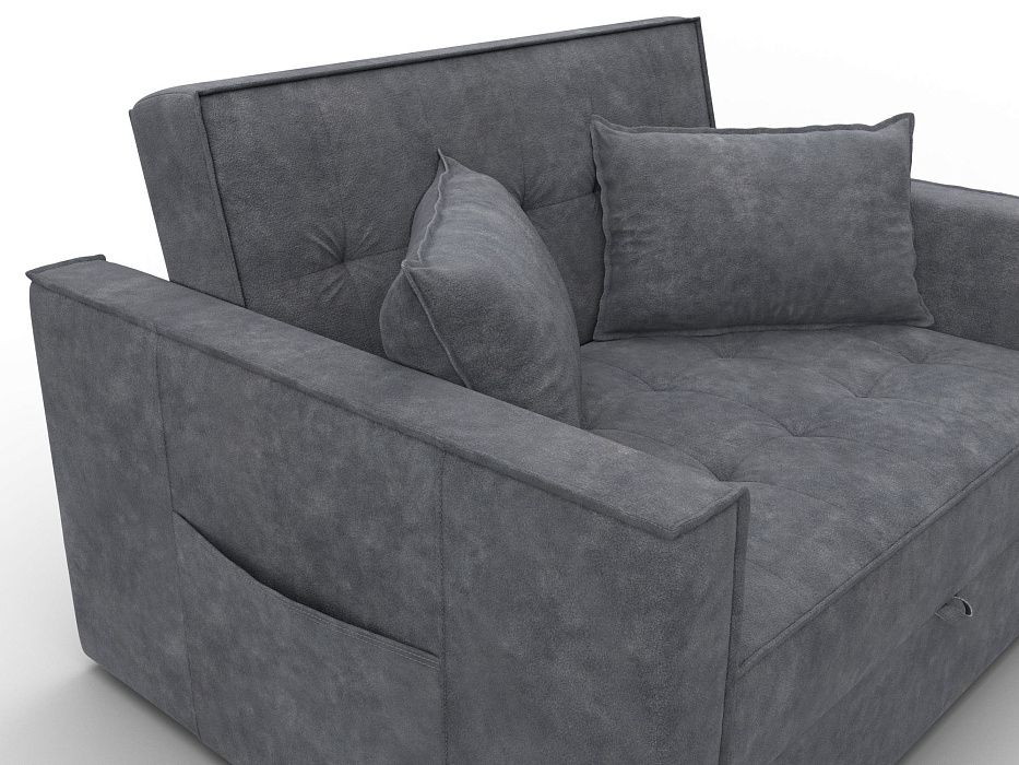 Диван прямой Лига-104 (140) (brut 16 темно-серый)