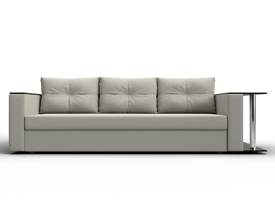 Диван прямой Атланта со столом справа (амур 02 бежевый)