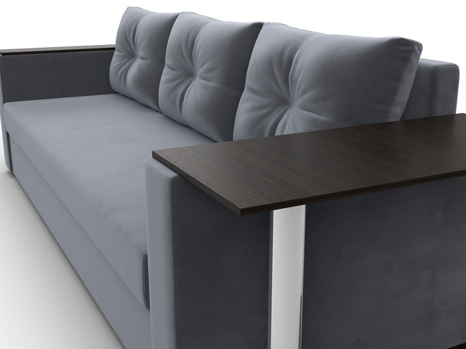 Диван прямой Атланта со столом справа (seven 17 серый)