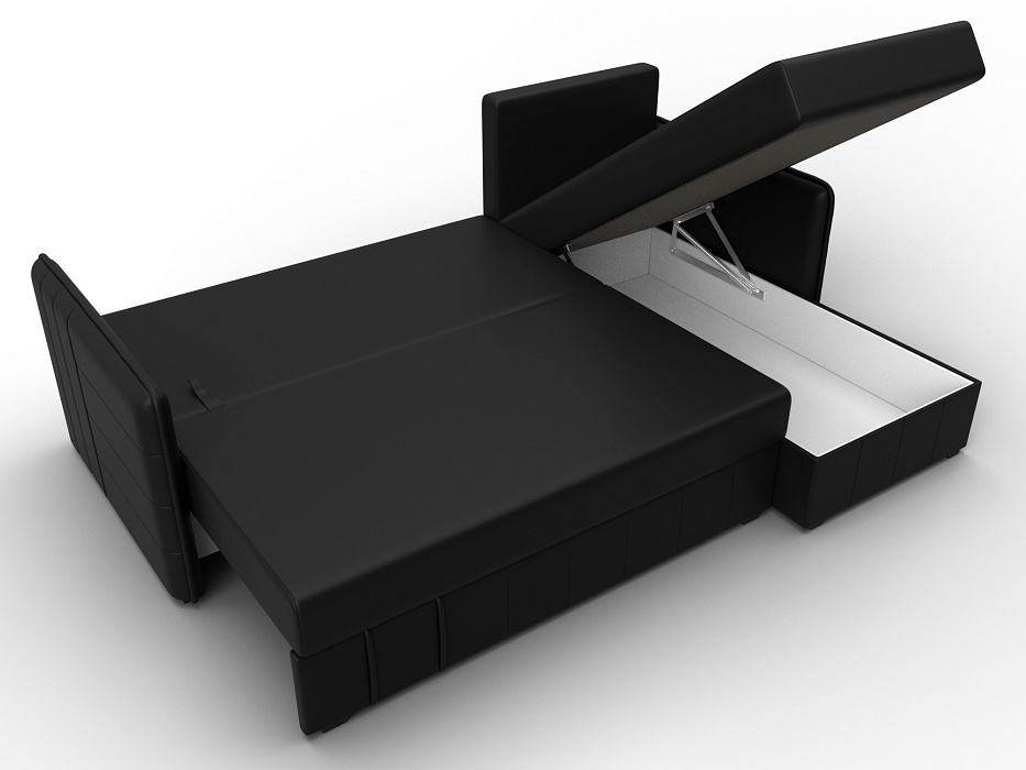 Диван угловой Слим угол универсальный (черный)