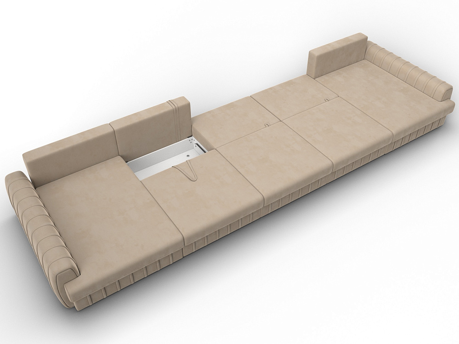 Диван П-образный Лига-057 НПБ МегаЛонг (seven 729 бежевый)