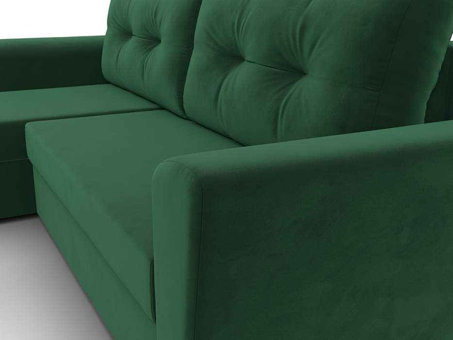 Диван угловой Амстердам Лайт левый угол (seven 626 зеленый)
