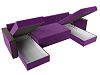 П-образный диван Валенсия (фиолетовый\черный цвет)