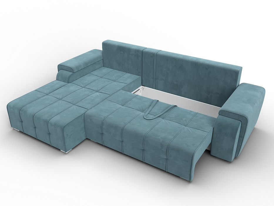 Диван угловой Лига-121 левый угол (seven 113 бирюзовый)