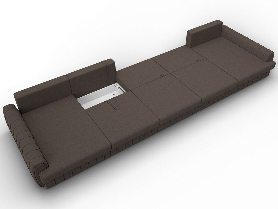 Диван П-образный Лига-057 НПБ МегаЛонг (амур 05 коричневый)