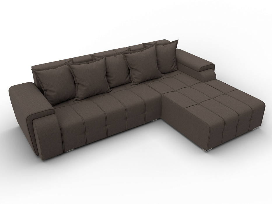 Диван угловой Лига-121 правый угол (амур 05 коричневый)