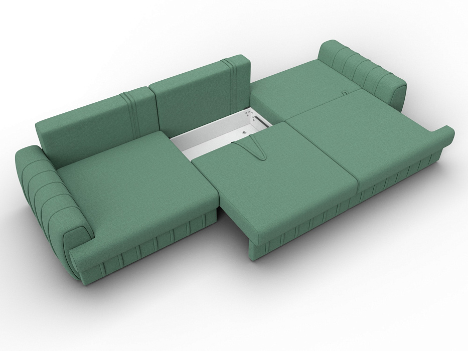 Диван прямой Лига-057 НПБ Лонг (амур 11 зеленый)