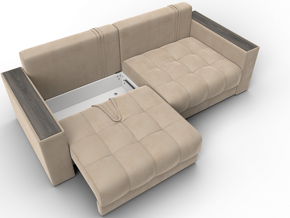 Диван прямой с декором Лига-049 НПБ (seven 729 бежевый)