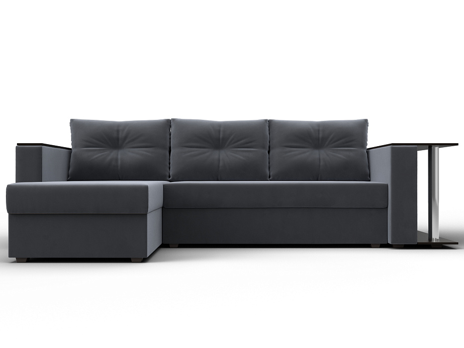 Диван угловой Атланта со столом левый угол (seven 17 серый)