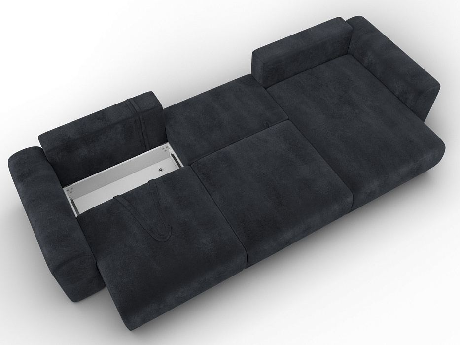 Диван угловой Лига-056 НПБ Лонг угол универсальный (tower 11 темно-серый)