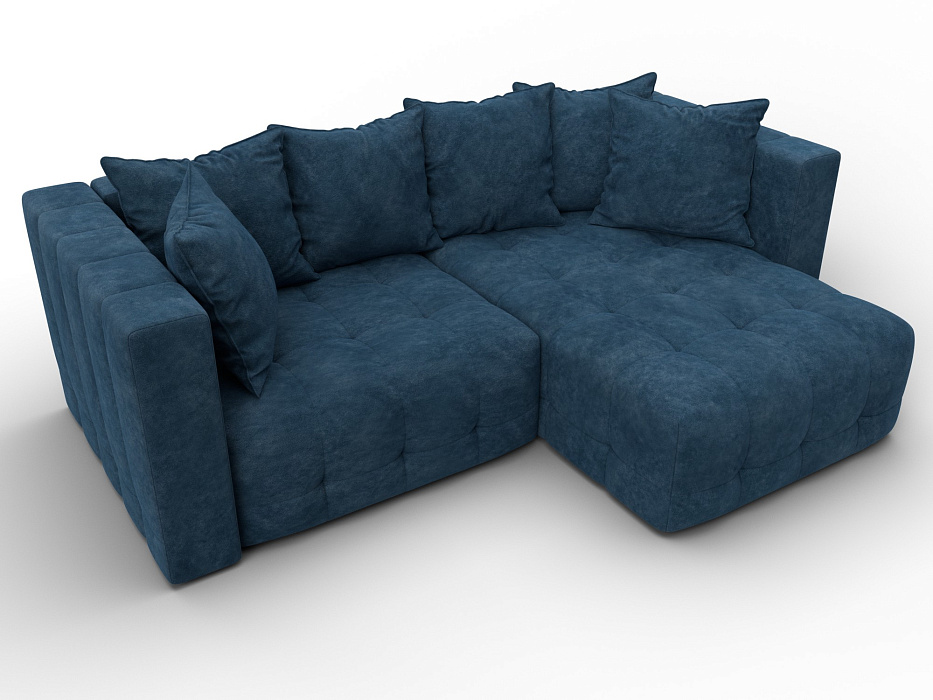 Диван угловой Лига-052 НПБ угол универсальный (brut 11 синий)