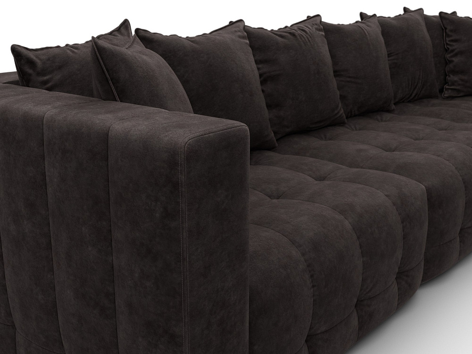 Диван угловой Лига-052 НПБ Лонг угол универсальный (brut 17 коричневый)