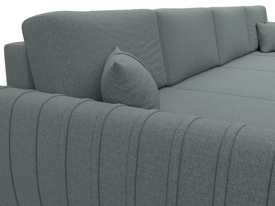 Диван П-образный Лига-057 НПБ Лонг (амур 07 серый)