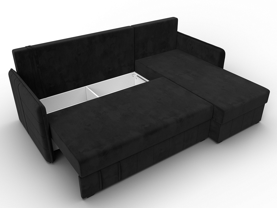 Диван угловой Слим угол универсальный (черный)