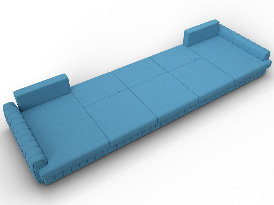 Диван П-образный Лига-057 НПБ МегаЛонг (амур 10 голубой)