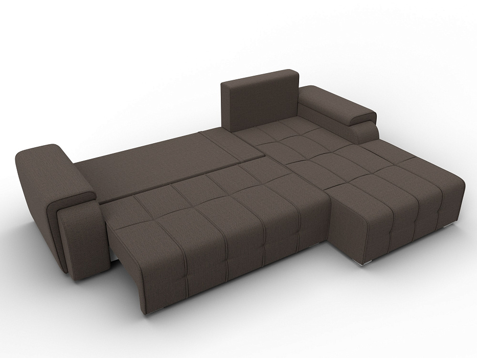 Диван угловой Лига-121 правый угол (амур 05 коричневый)