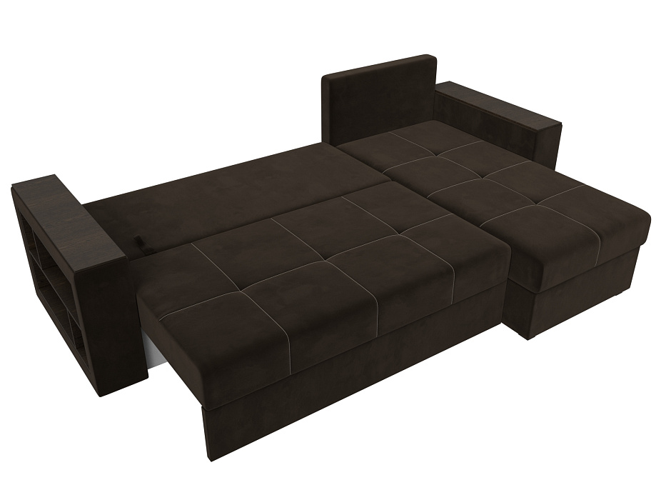Диван угловой Дубай Лайт угол универсальный (коричневый)
