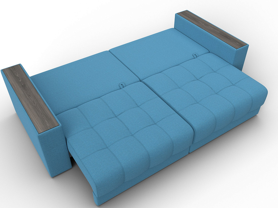 Диван прямой с декором Лига-049 НПБ (амур 10 голубой)