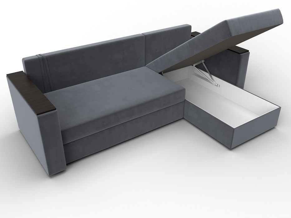 Диван угловой Атланта без стола универсальный угол (seven 17 серый)