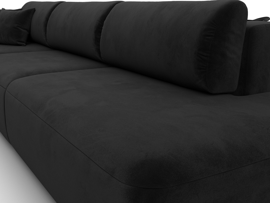 Диван прямой Лига-036 НПБ Модерн Лонг подлокотник слева (черный)