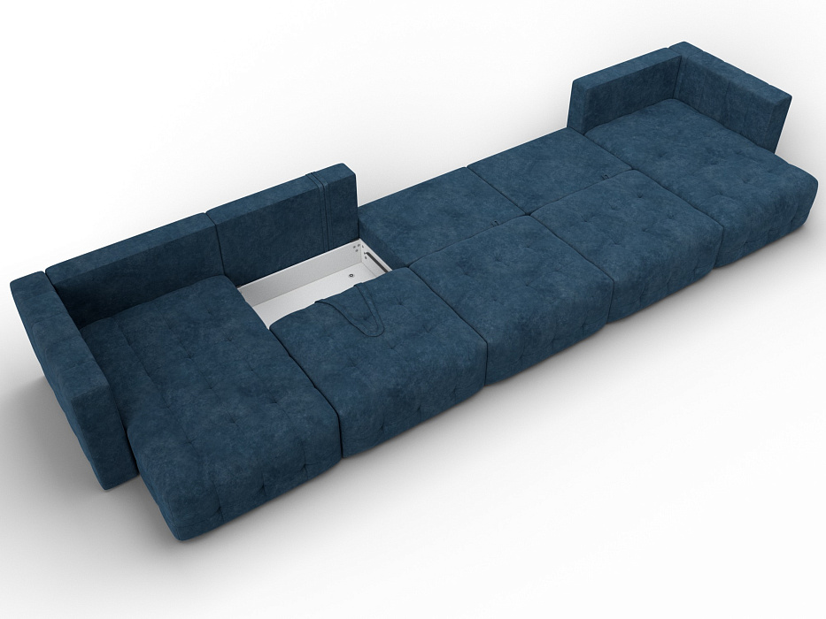 Диван П-образный Лига-052 НПБ МегаЛонг (brut 11 синий)