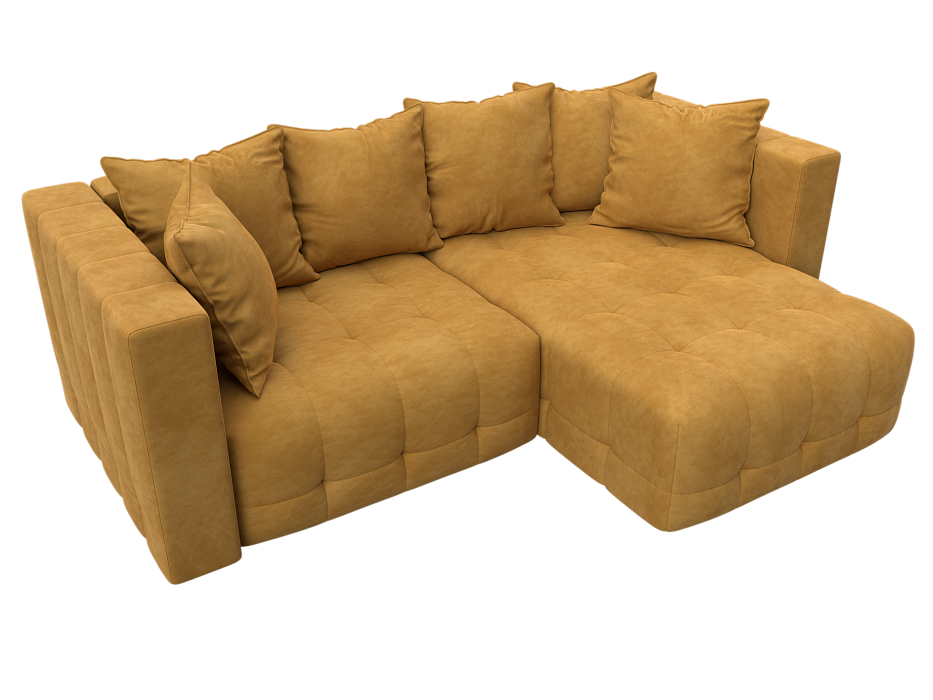 Диван угловой Лига-052 НПБ угол универсальный (brut 10 желтый)