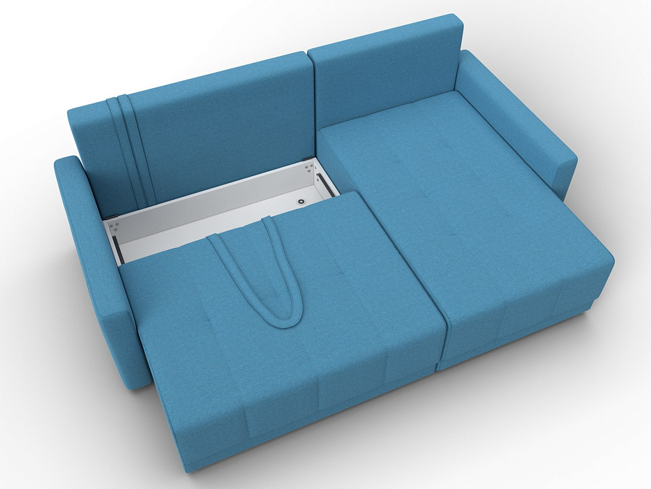 Диван угловой Лига-125 угол универсальный (амур 10 голубой)